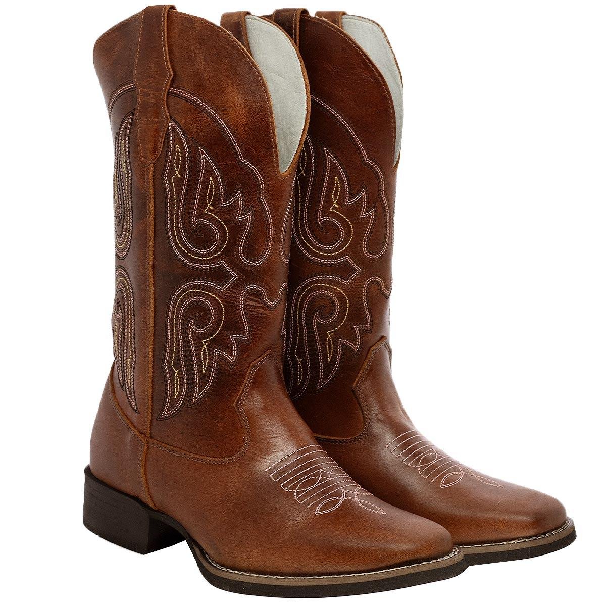 Bota Texana Feminina Big Bull Boots 909-490 G Marrom Marrom 3