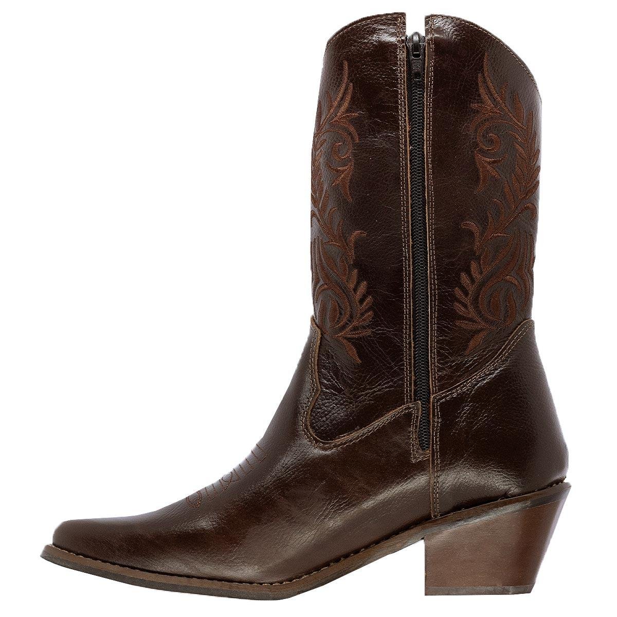 Bota Texana Feminina Big Bull Boots 840-22B Café Café 2