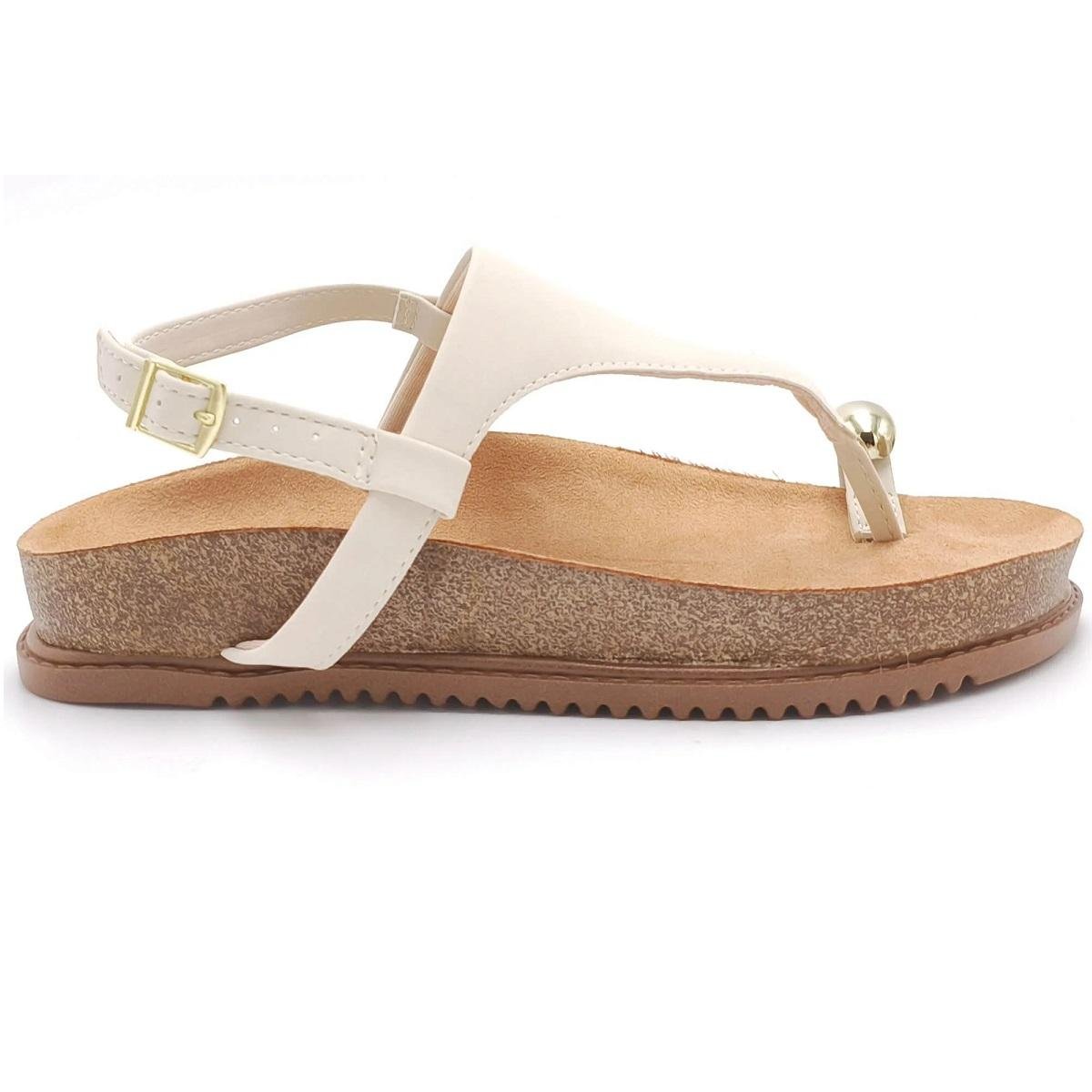 Sandália Rasteira Papete Feminina Beira Rio 8524.109 Offwhite