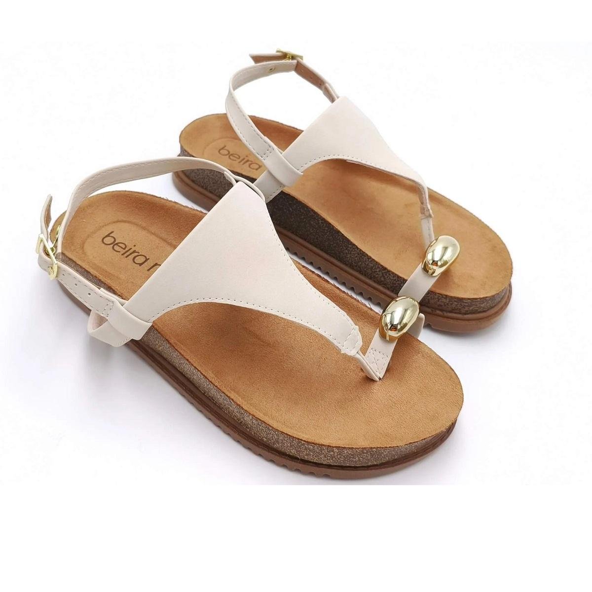 Sandália Rasteira Papete Feminina Beira Rio 8524.109 Offwhite Branco 4