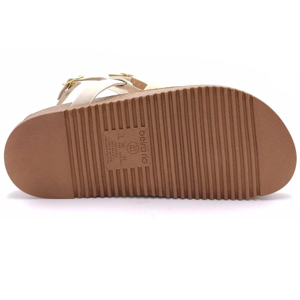 Sandália Rasteira Papete Feminina Beira Rio 8524.109 Offwhite Branco 5