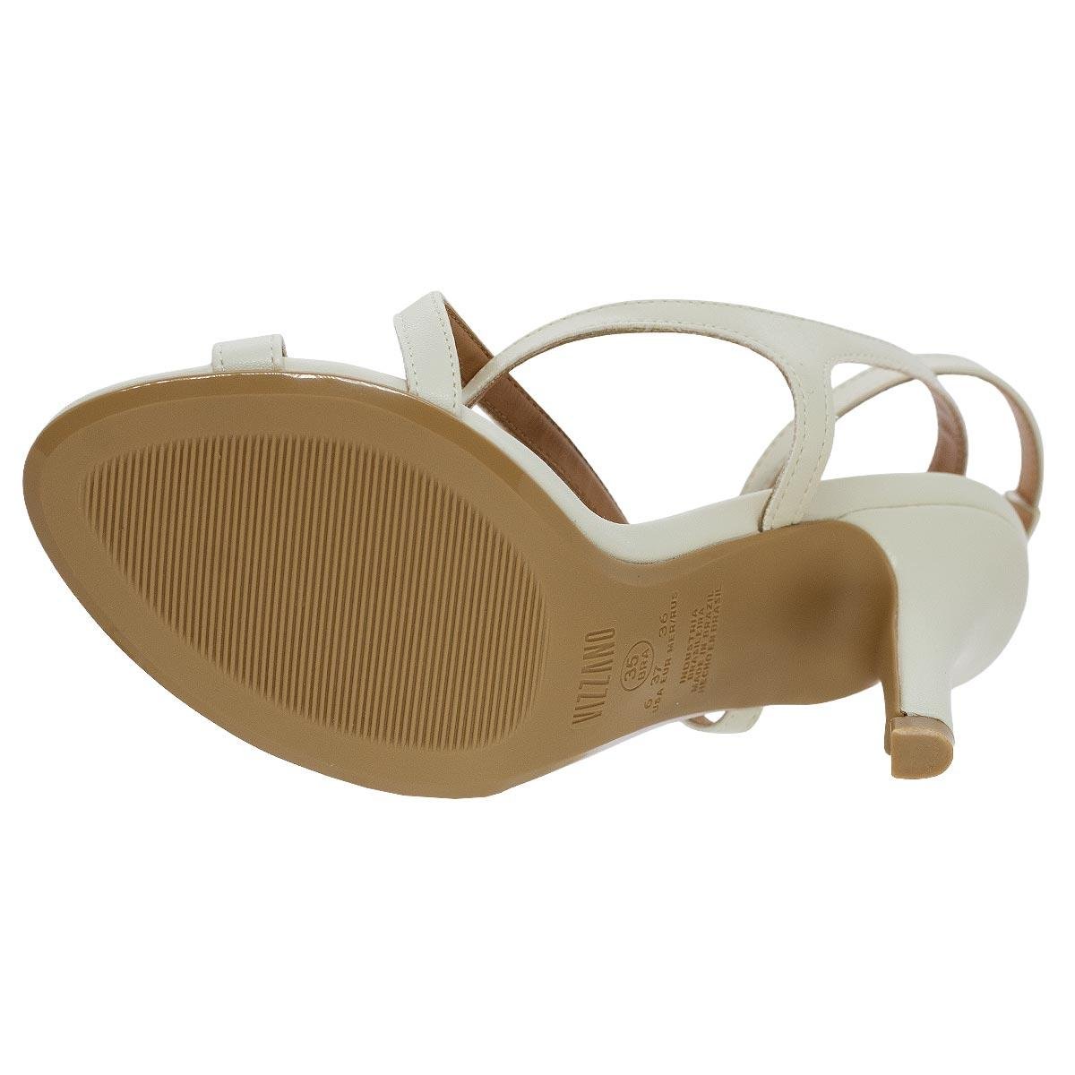 Sandália Salto Alto Feminina Vizzano 6249 Offwhite Branco 4