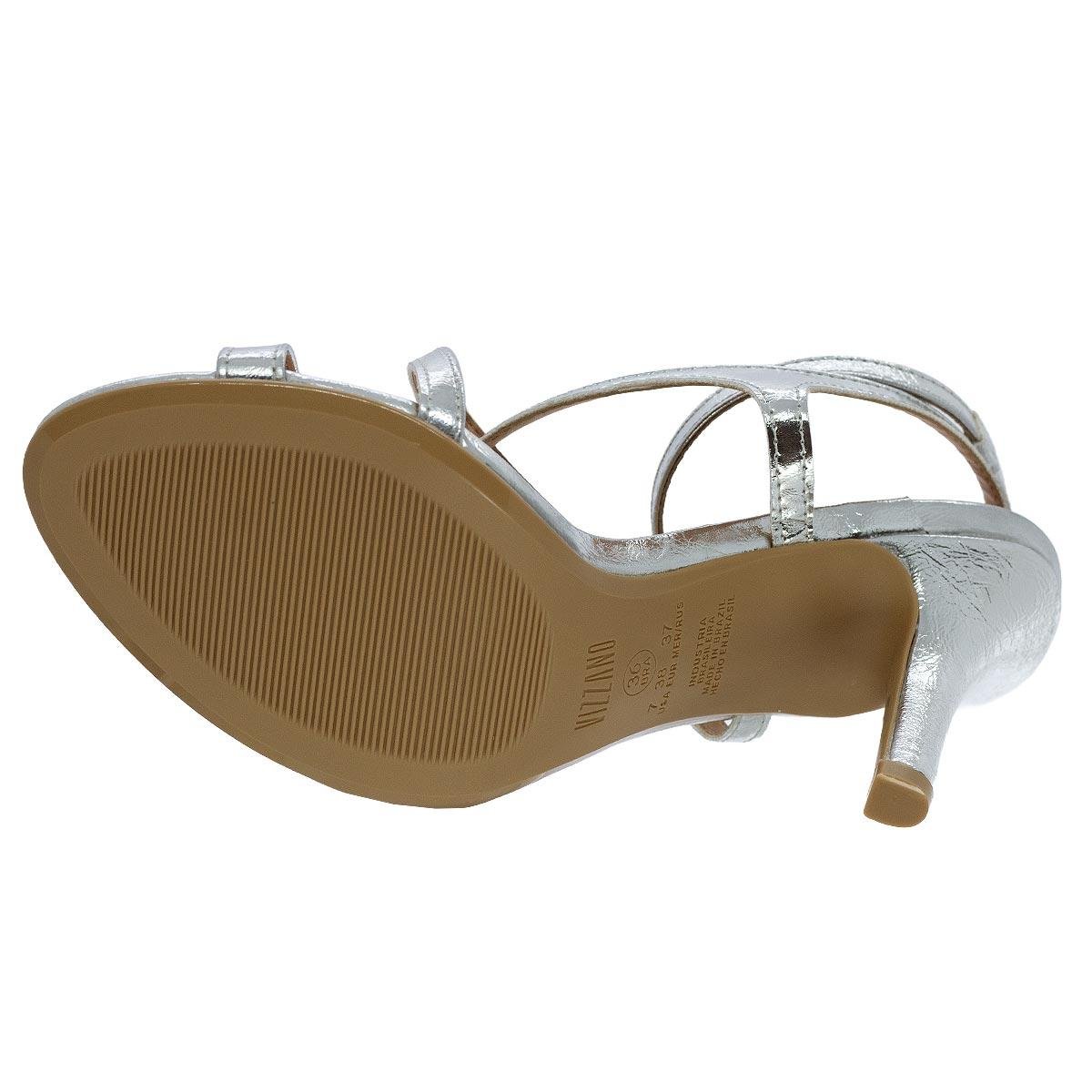 Sandália Salto Alto Feminina Vizzano 6249 Prata Prata 4