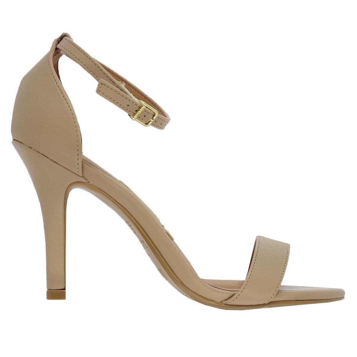 Sandália Salto Alto Feminina Vizzano 6249 Bege