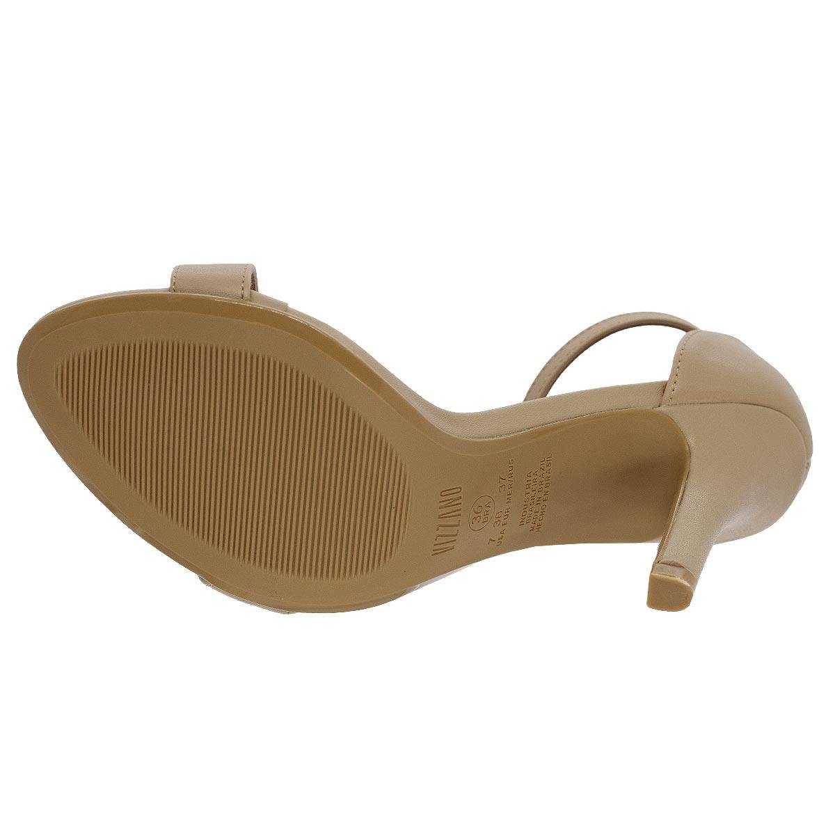 Sandália Salto Alto Feminina Vizzano 6249 Bege Bege 4