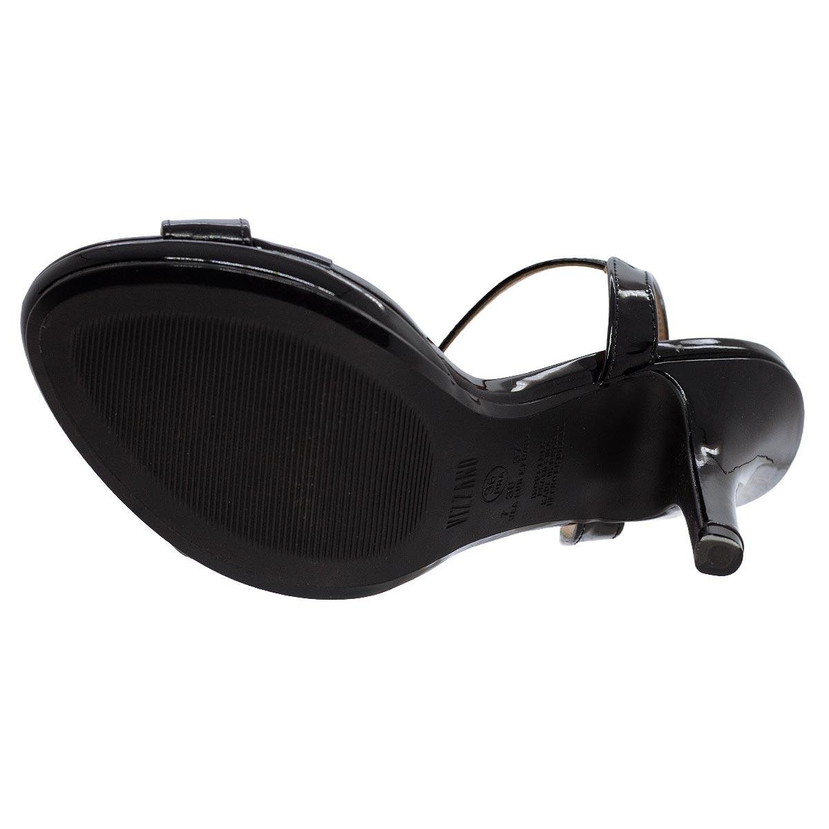 Sandália Salto Alto Verniz Feminina Vizzano 6210 Preta Preto 4