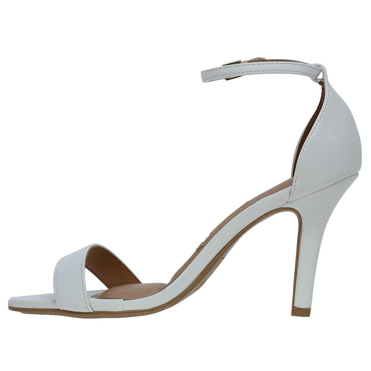Sandália Salto Alto Feminina Vizzano 6249 Branco Branco 2