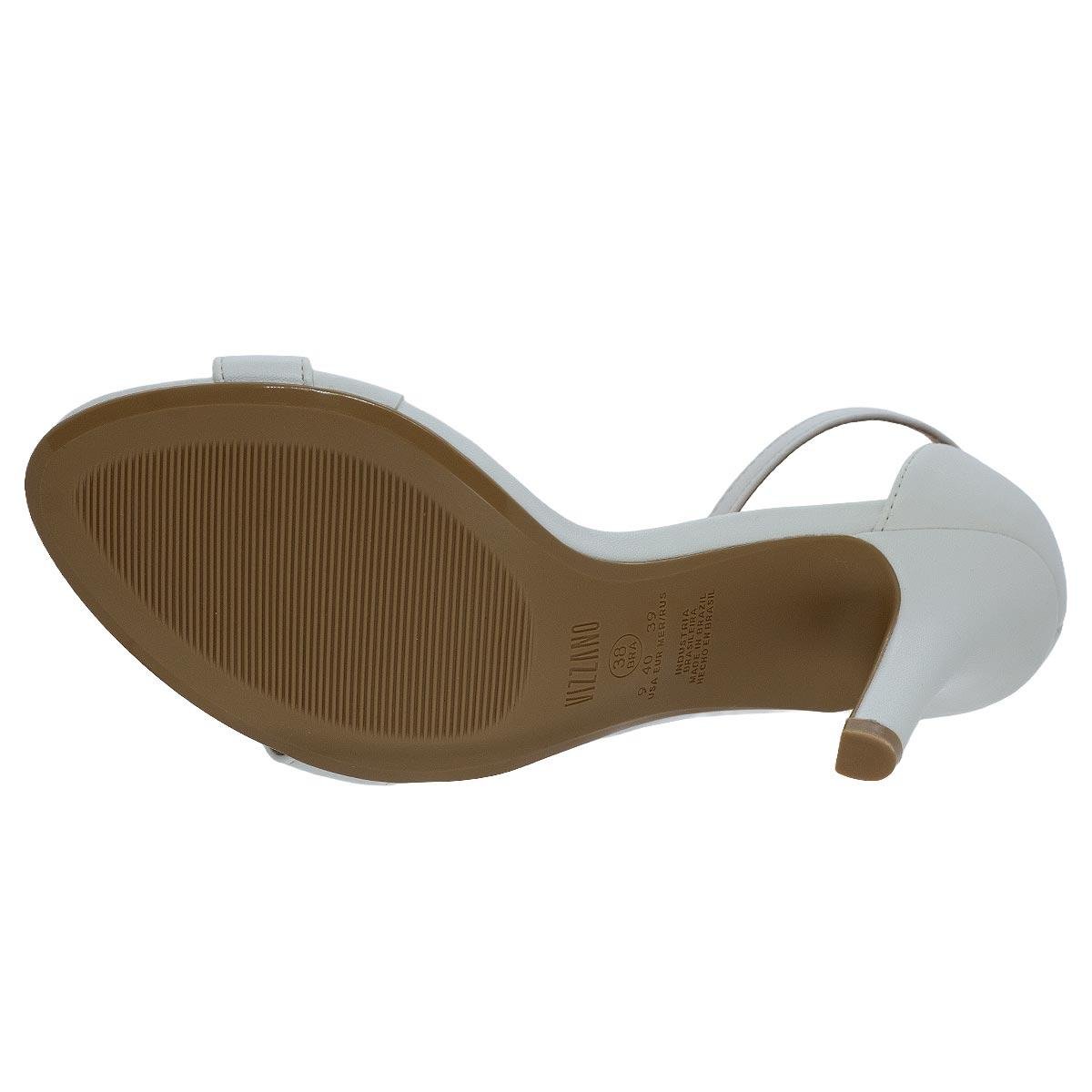 Sandália Salto Alto Feminina Vizzano 6249 Branco Branco 4