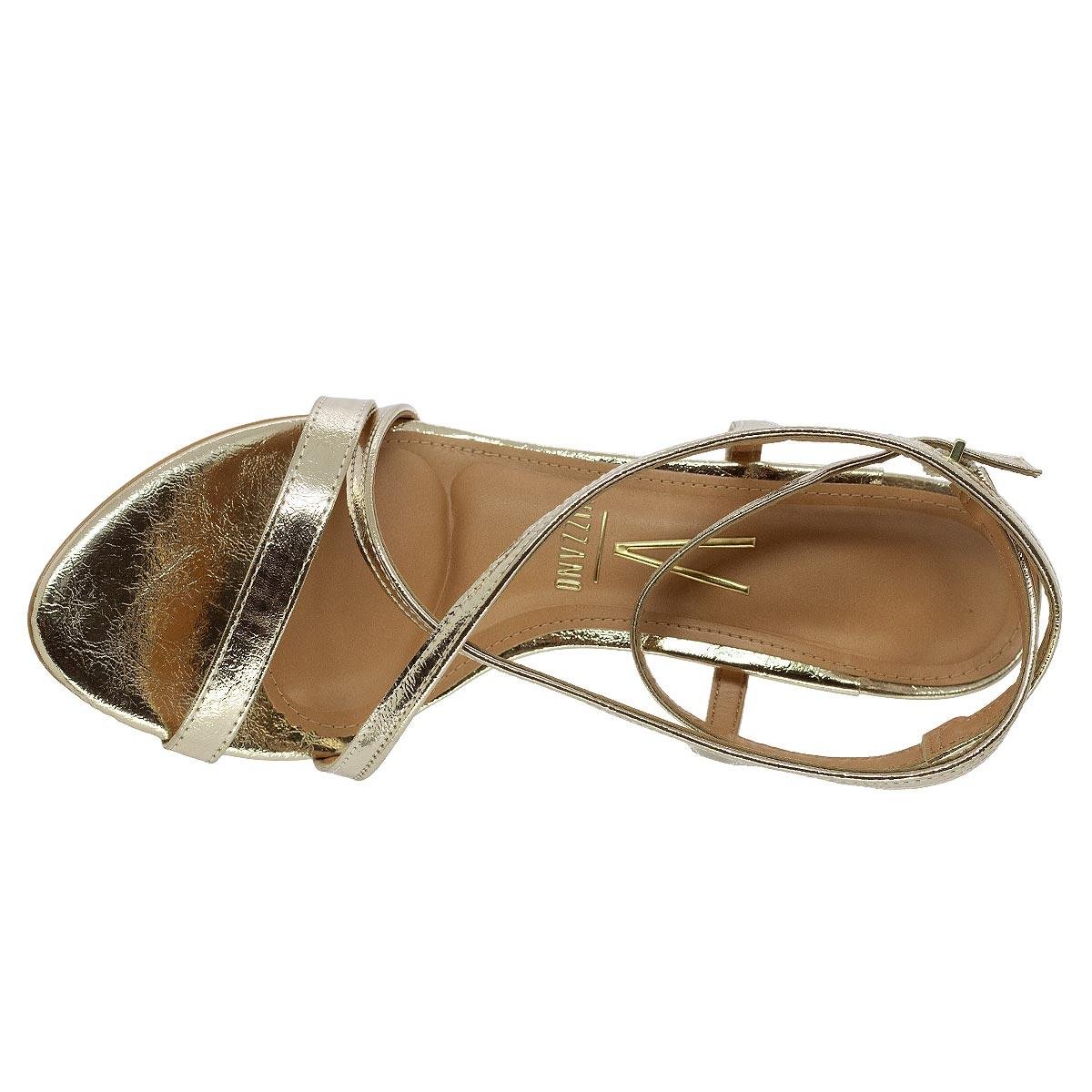 Sandália Salto Alto Feminina Vizzano 6249 Dourada Dourado 3