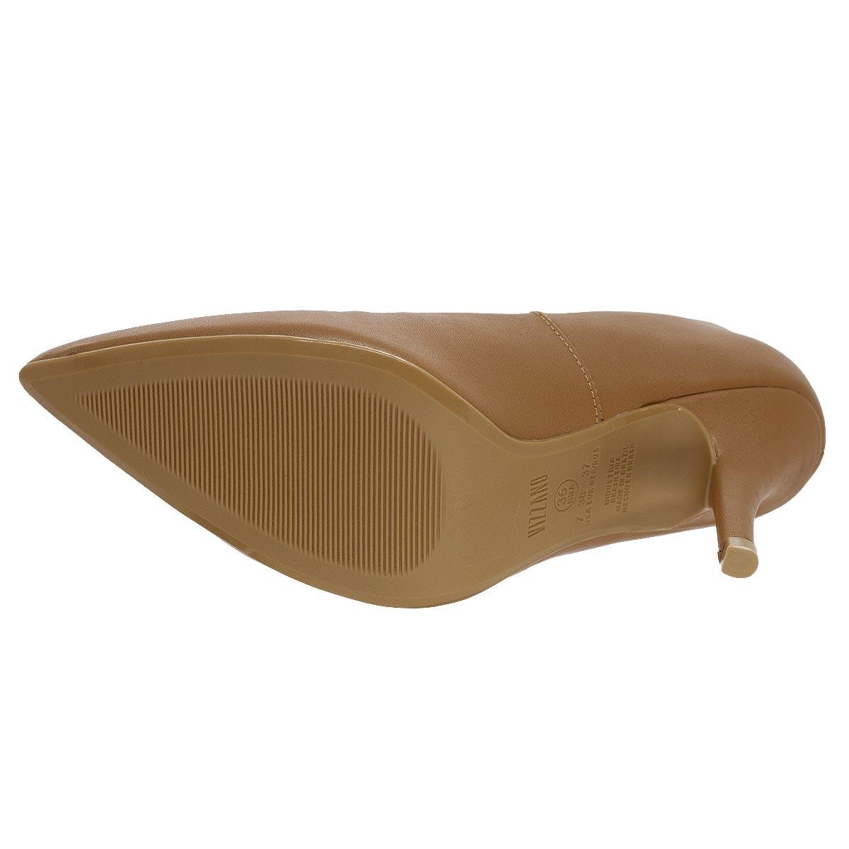 Sapato Scarpin Feminino Vizzano 1184 Camel Marrom 4