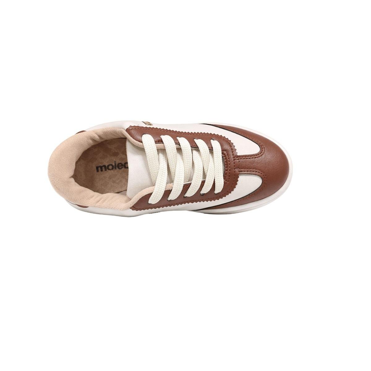 Tênis Casual Feminino Moleca 5835.201 Offwhite Off White/Marrom 3