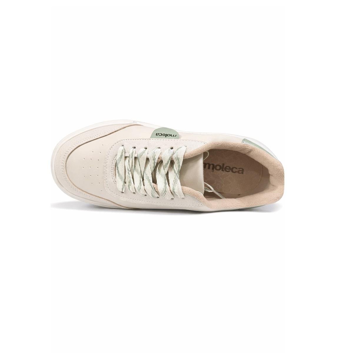 Tênis Casual Feminino Moleca 5838.101 Offwhite Branco 3