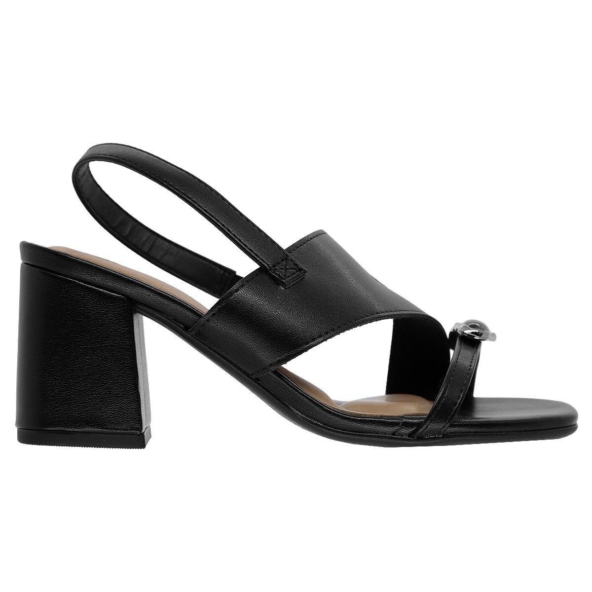 Sandália Salto Médio Bloco Feminina Beira Rio 8436.243 Preta