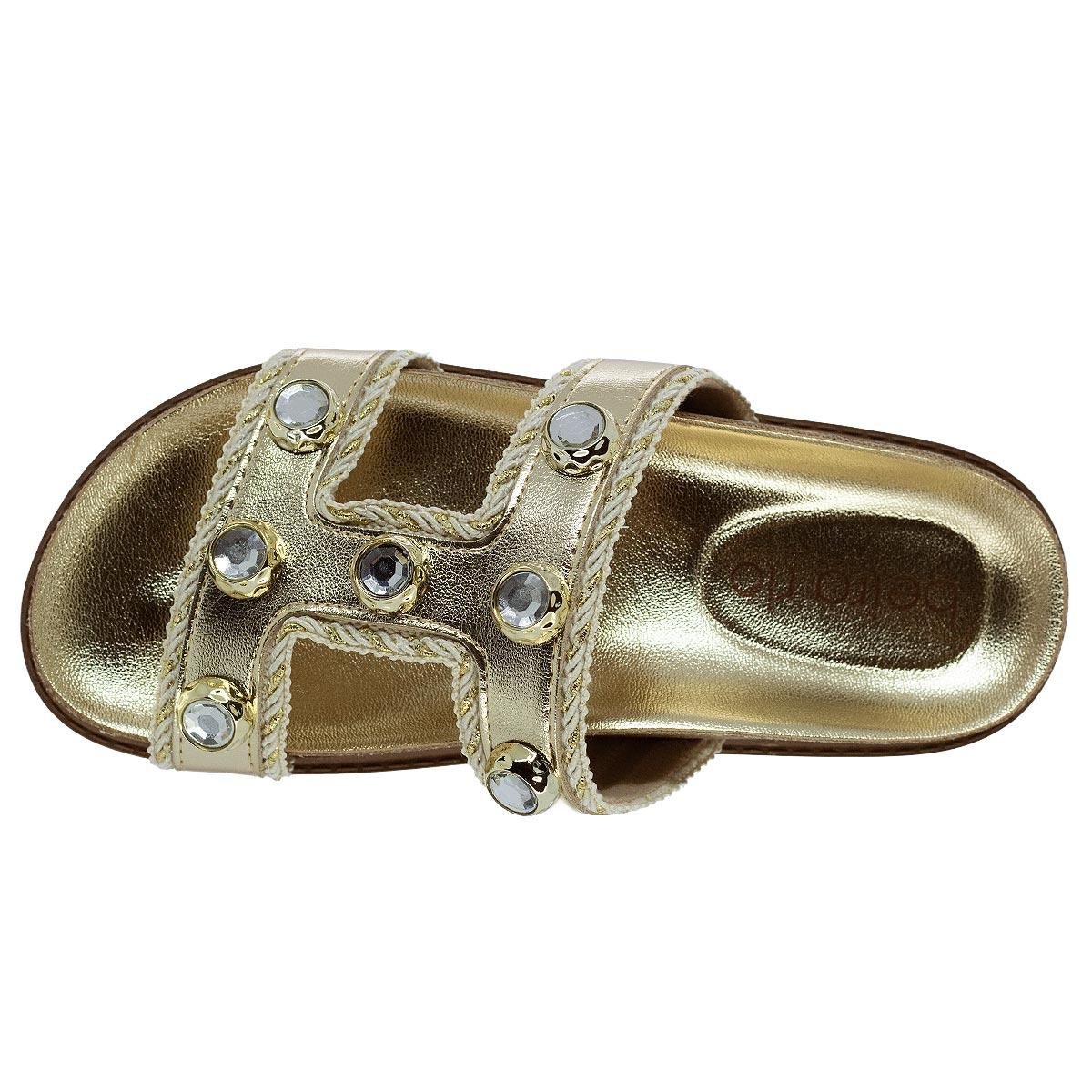 Tamanco Feminina Beira Rio 8523.119 Dourado Dourado 3