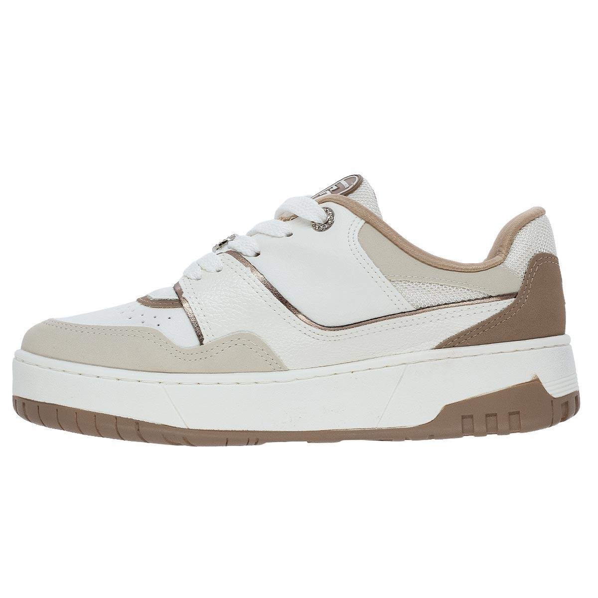 Tênis Casual Feminino Via Marte 042-036-19 Branco Branco/Marrom 2