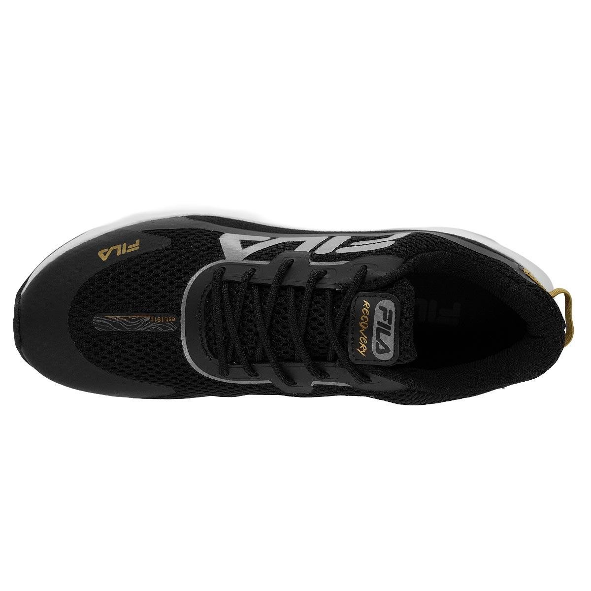 Tênis Esportivo Corrida Feminino Fila Recovery 1400824 Preto Preto 3