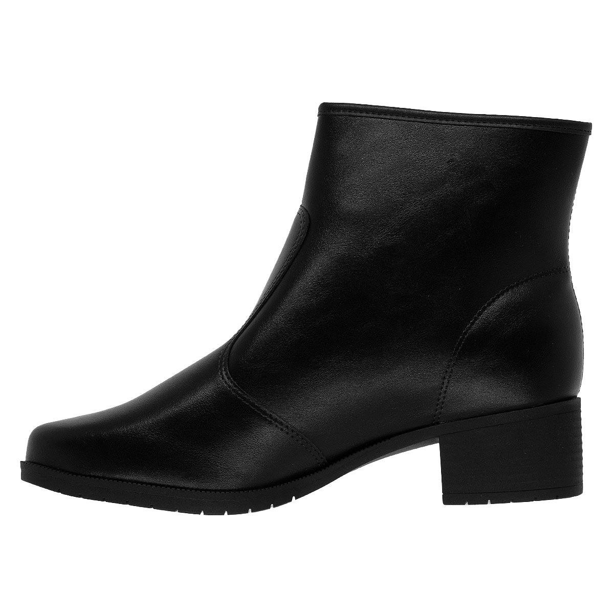 Bota Cano Curto Feminina Moleca 5346.107 Preta Preto 2