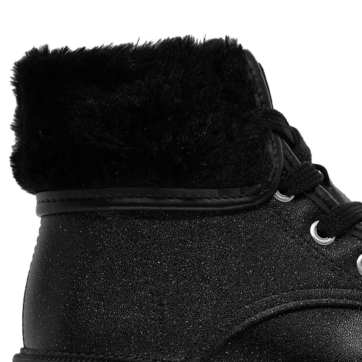 Bota Coturno Infantil Menina Molekinha 2126.524 Preto Preto 3