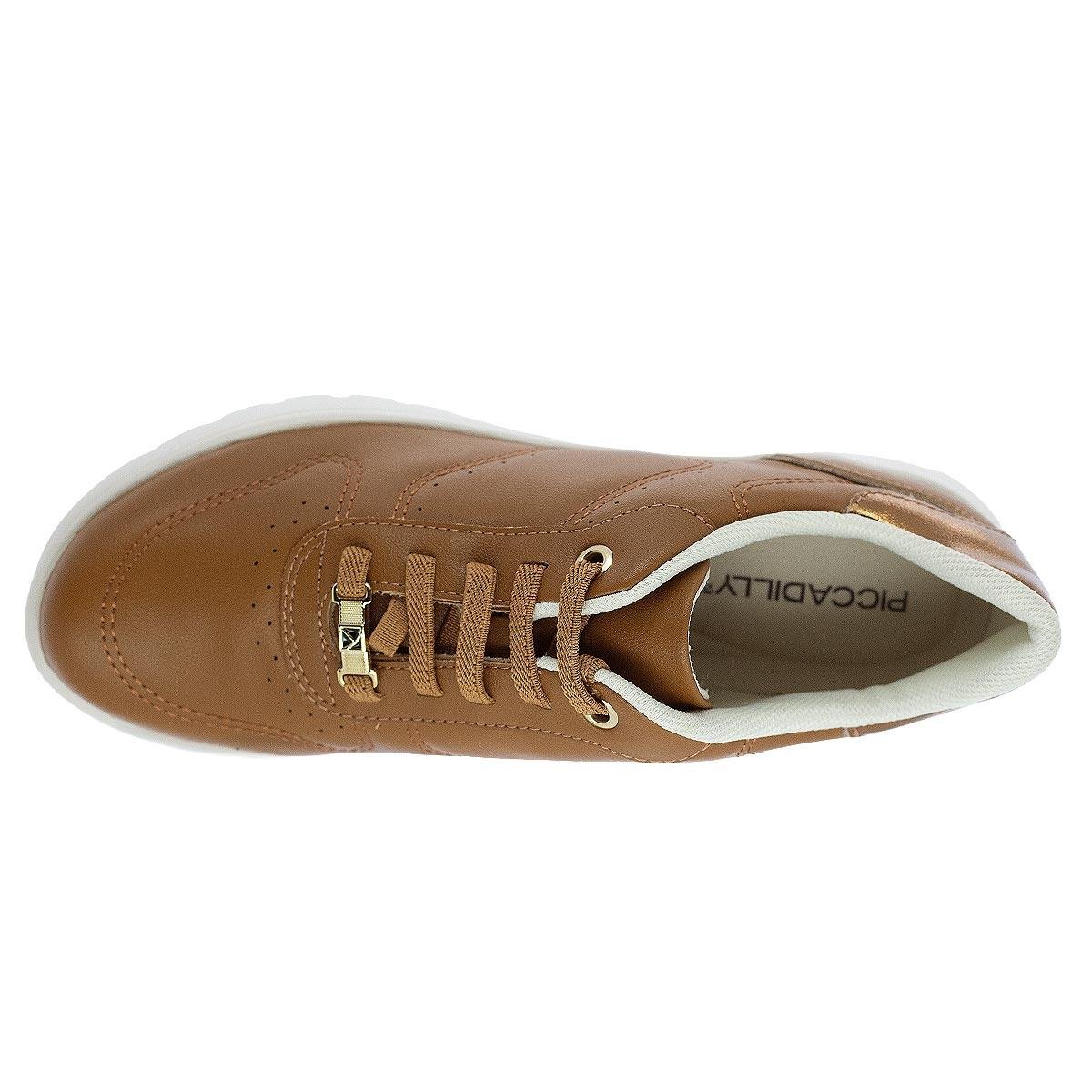 Tênis Casual Feminino Piccadilly 950051-1 Caramelo Marrom 3