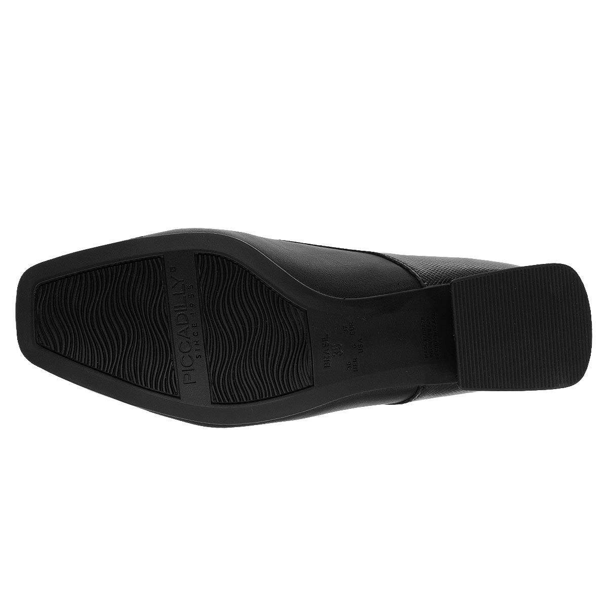 Sapato Salto Baixo Feminino Piccadilly 160114-3 Preto Preto 4