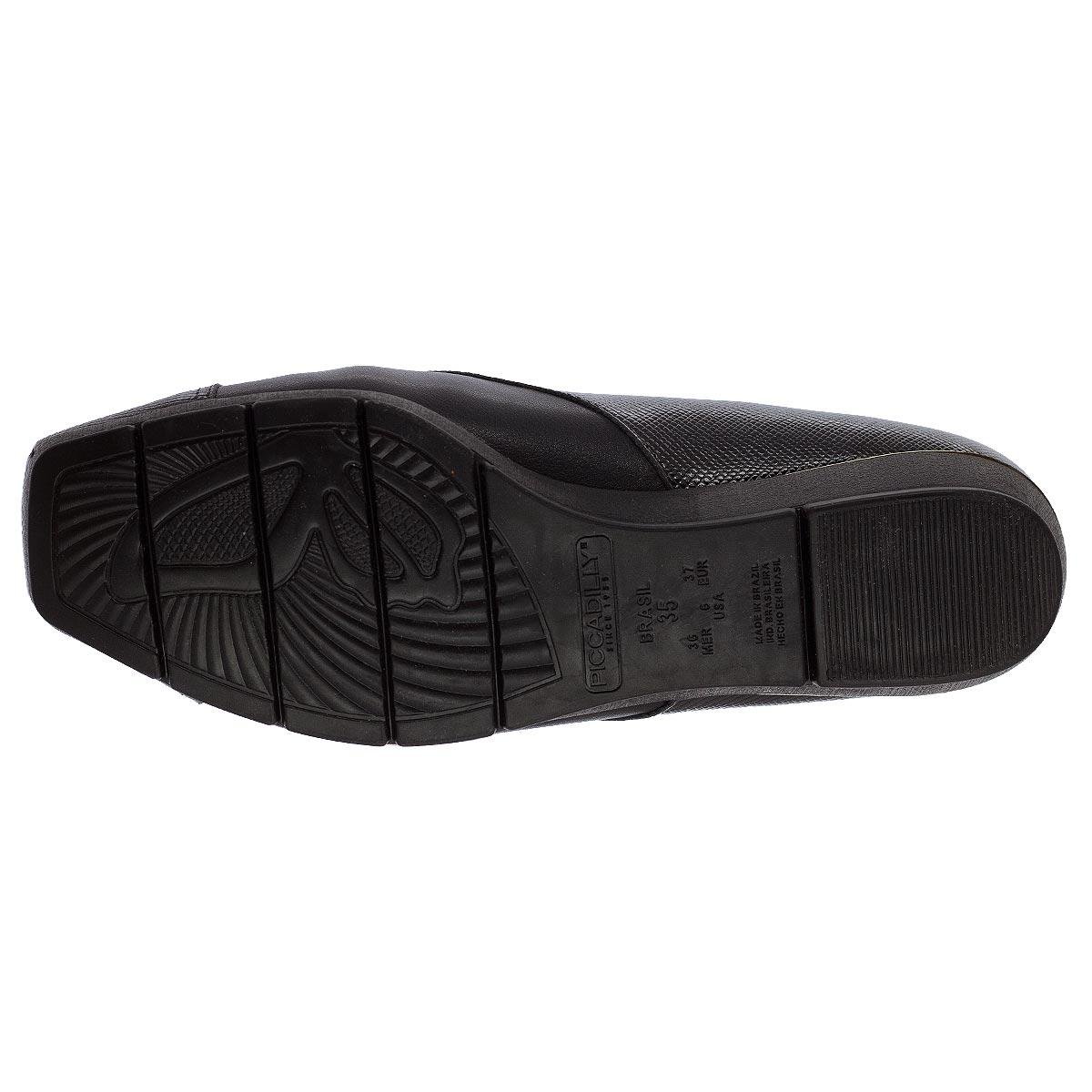 Sapato Joanete Feminino Piccadilly Maxi 147328-2 Preto Preto 3