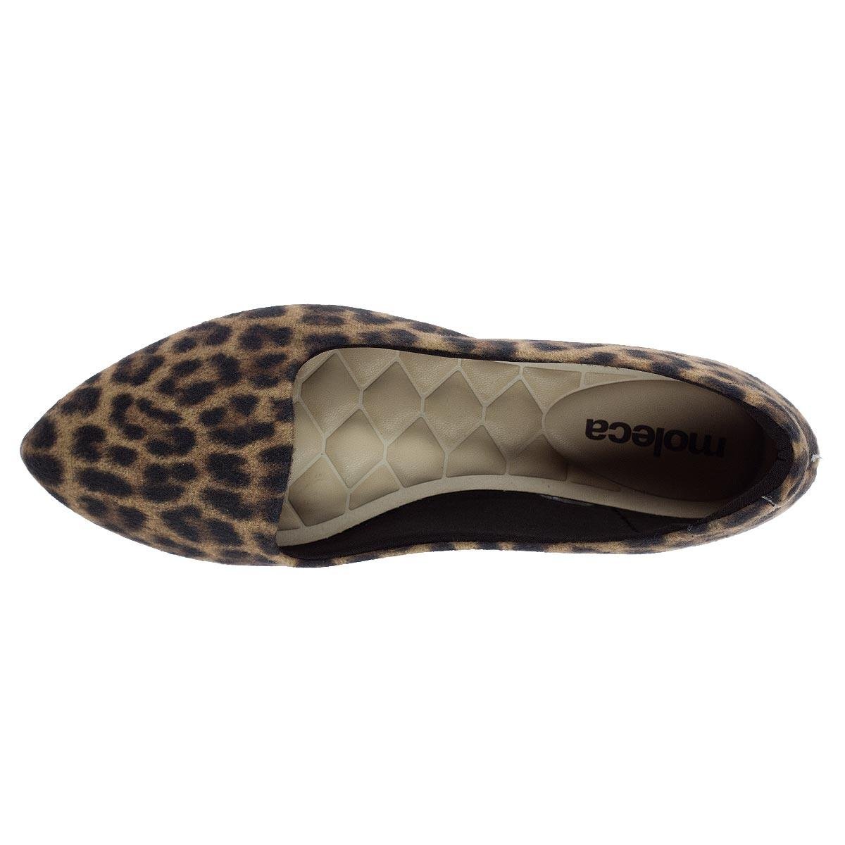 Sapatilha Feminina Moleca 5635.816 Preta Animal Print 3