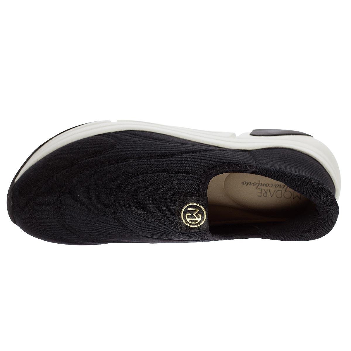Tênis Slip On Feminino Modare Ultraconforto 7401.107 Preto Preto 3