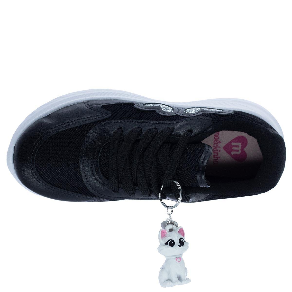 Tênis Casual Infantil Menina Molekinha 2584.111 Preto Preto 3