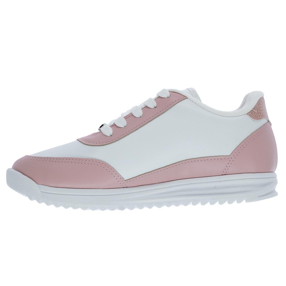 Tênis Casual Infantil Menina Molekinha 2583.107 Branco Branco/Rosa 2