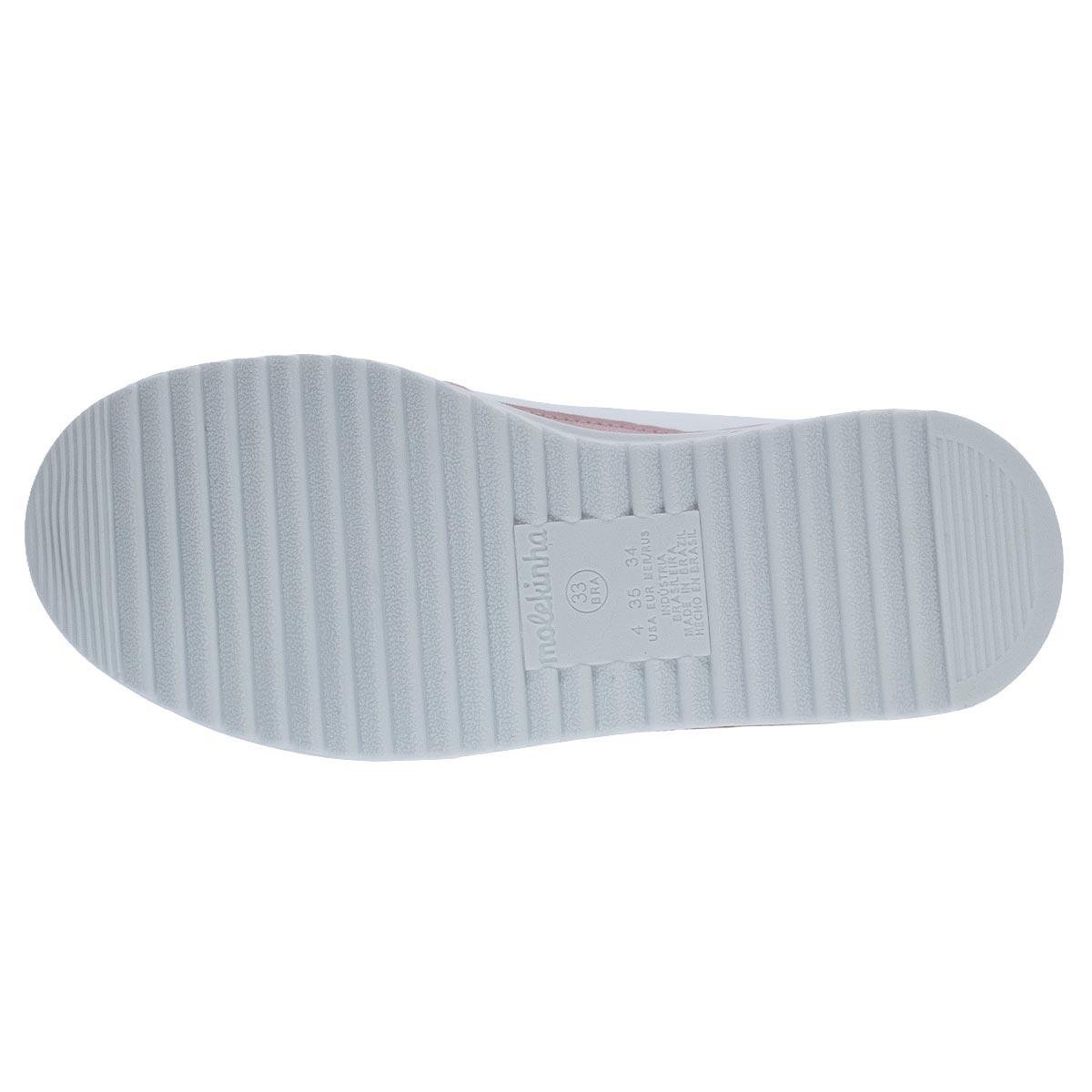 Tênis Casual Infantil Menina Molekinha 2583.107 Branco Branco/Rosa 4