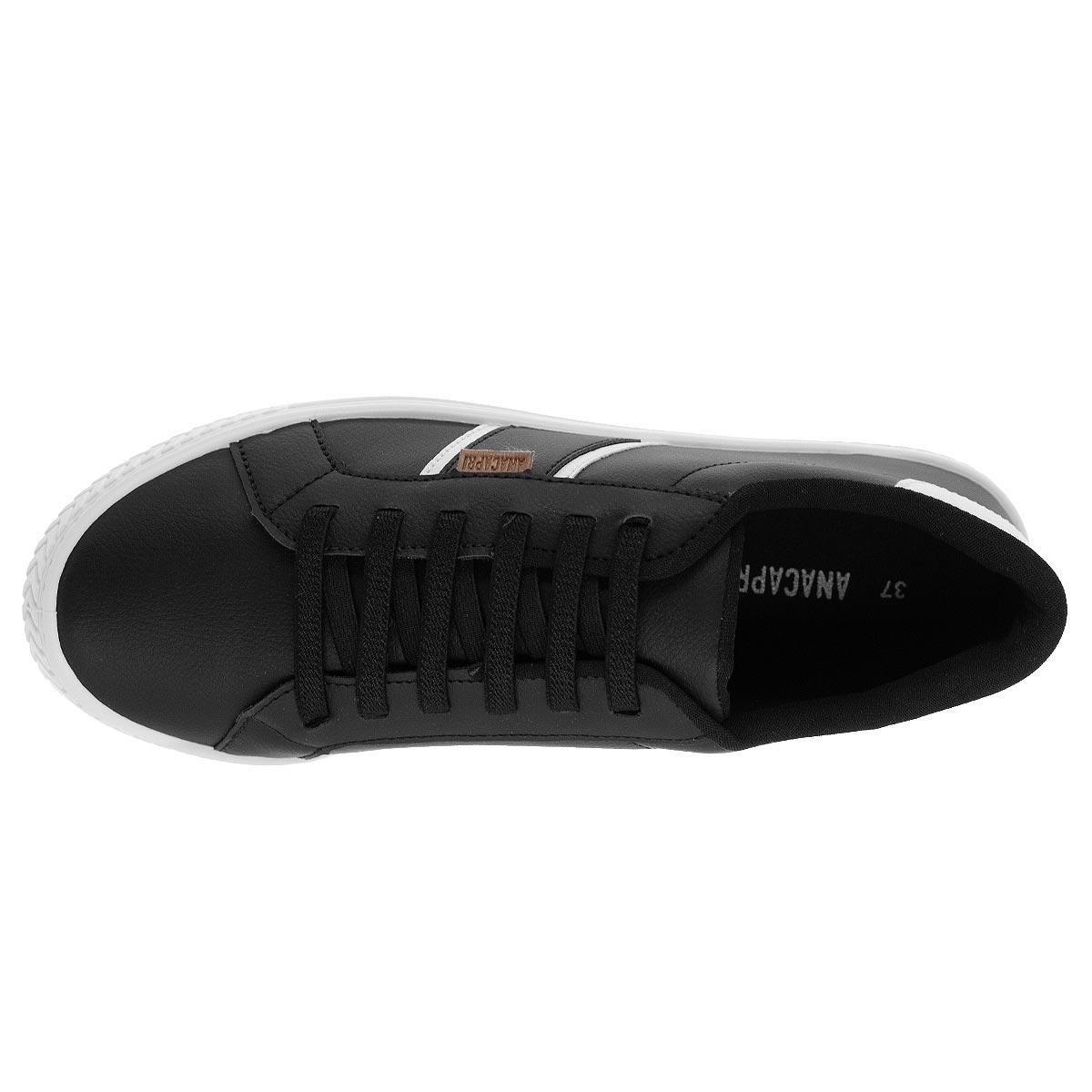 Tênis Casual Feminino Anacapri C30341 Preto Preto 3