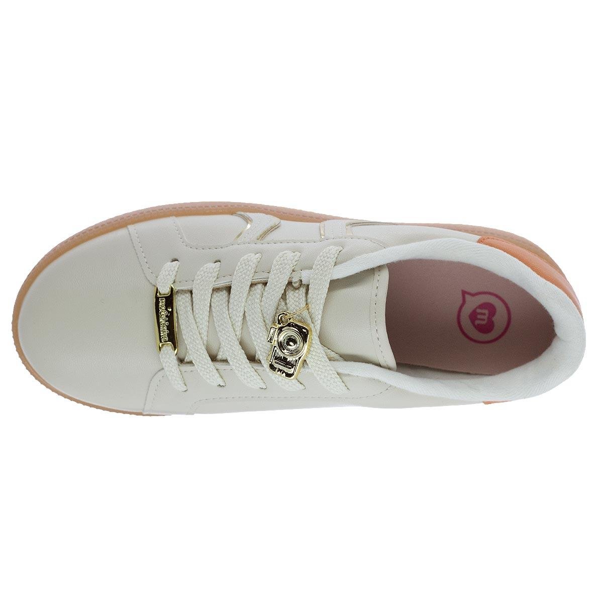 Tênis Casual Infantil Menina Molekinha 2582.111 Offwhite Branco 3