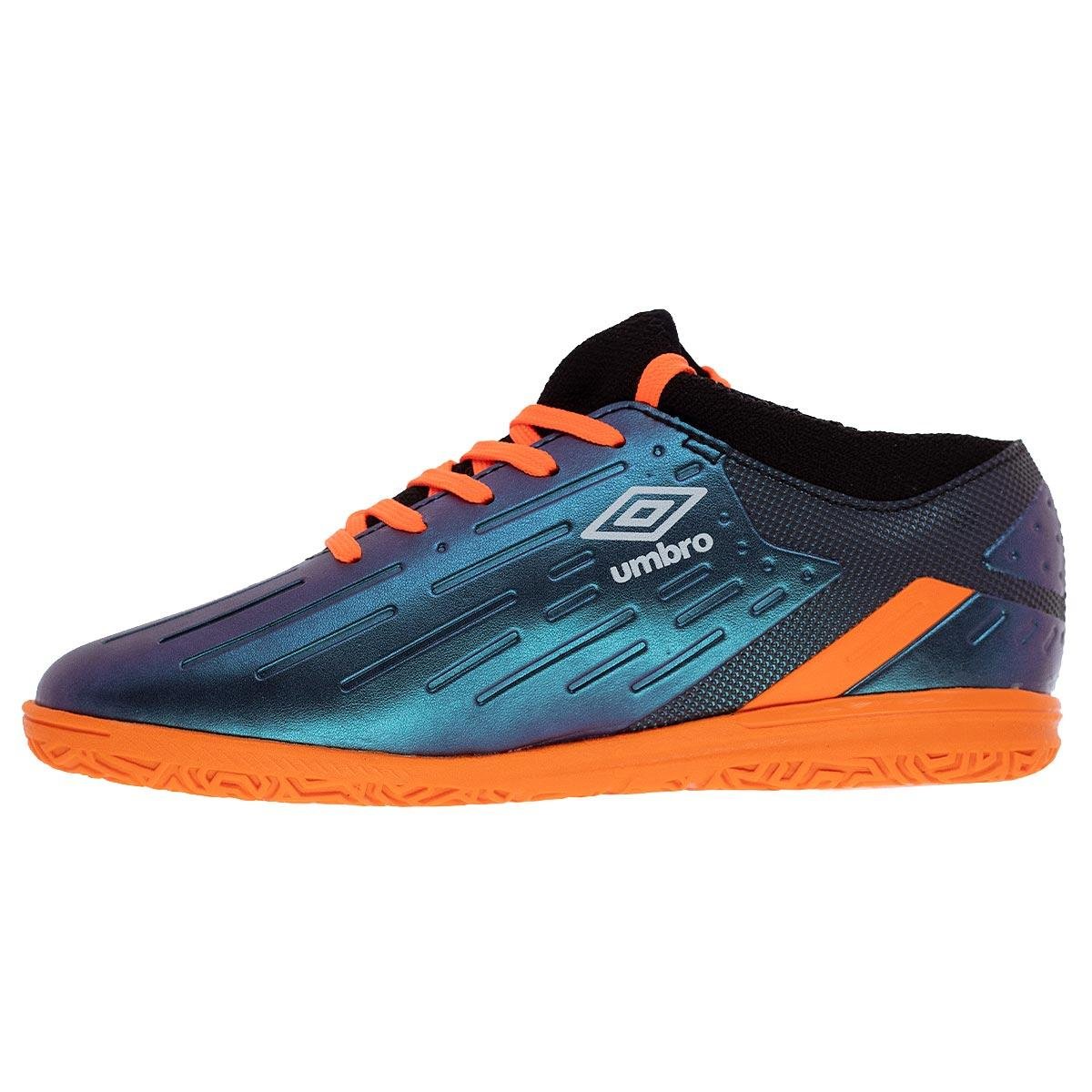 Chuteira Society Infantil Menino Umbro UX JR Laranja Azul 2