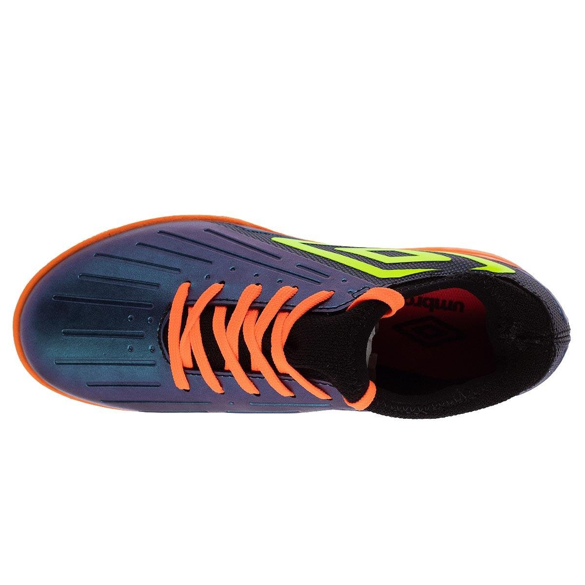 Chuteira Society Infantil Menino Umbro UX JR Laranja Azul 3