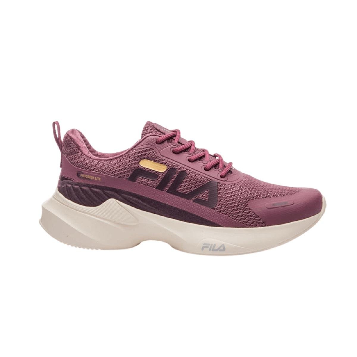 Tênis Esportivo Corrida Feminino Fila Progress Lite Vinho