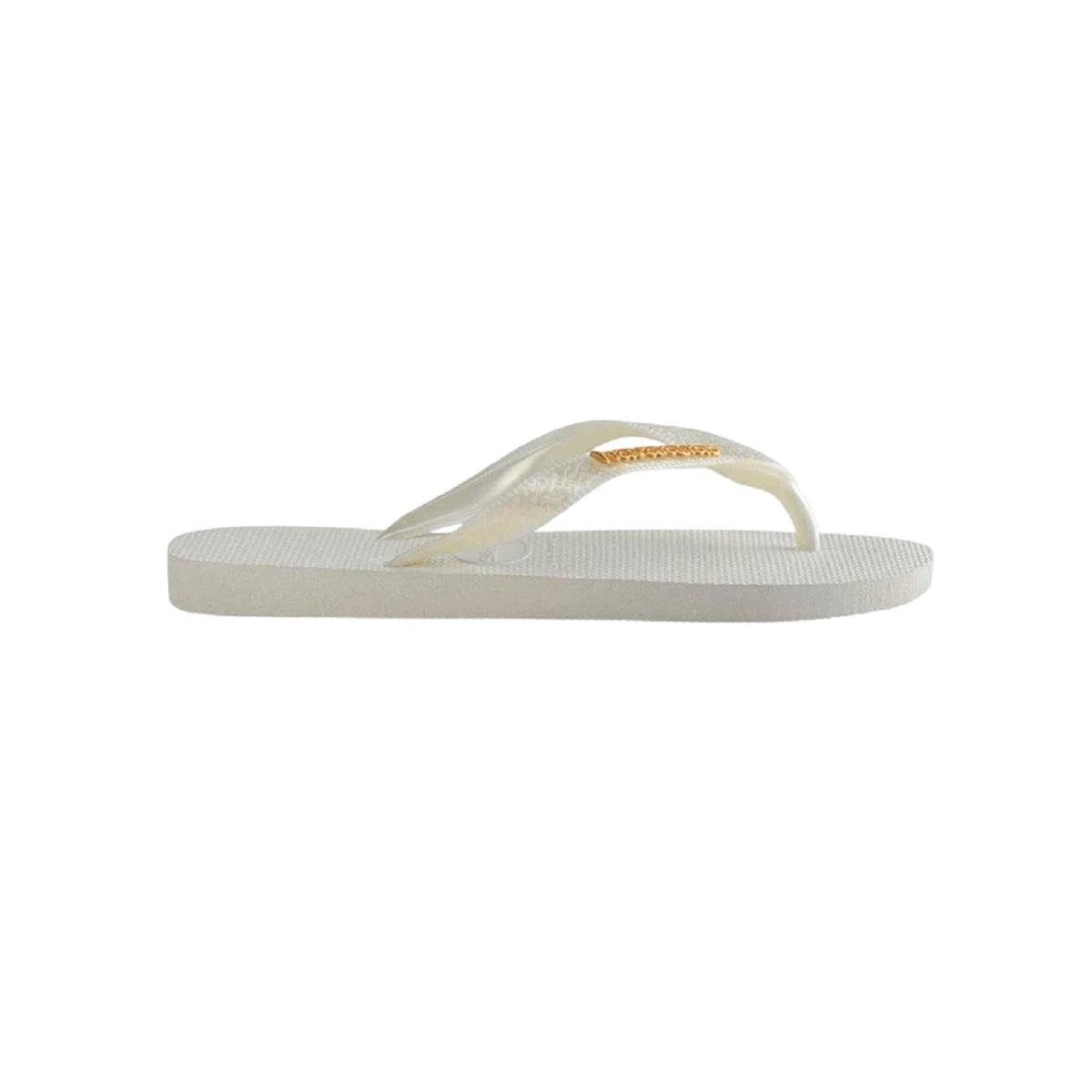 Chinelo Feminino Havaianas Top Logo Metal 4127244 Branco Branco 2
