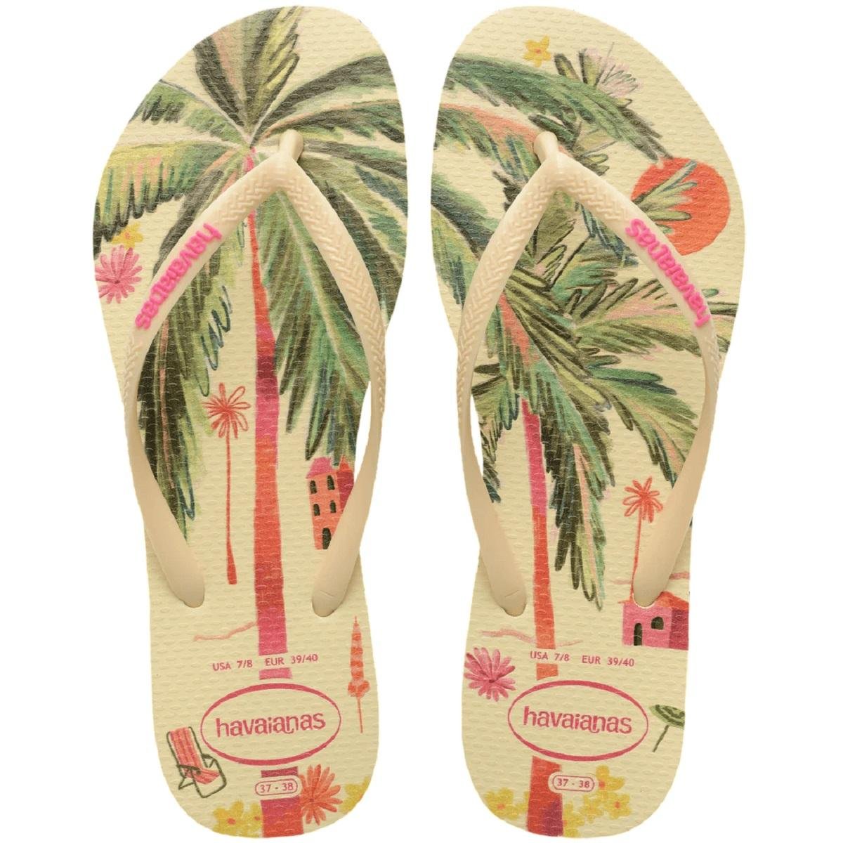 Chinelo feminino Havaianas Slim Summer Creme