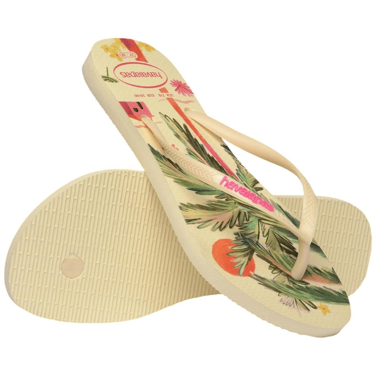 Chinelo feminino Havaianas Slim Summer Creme Branco 4