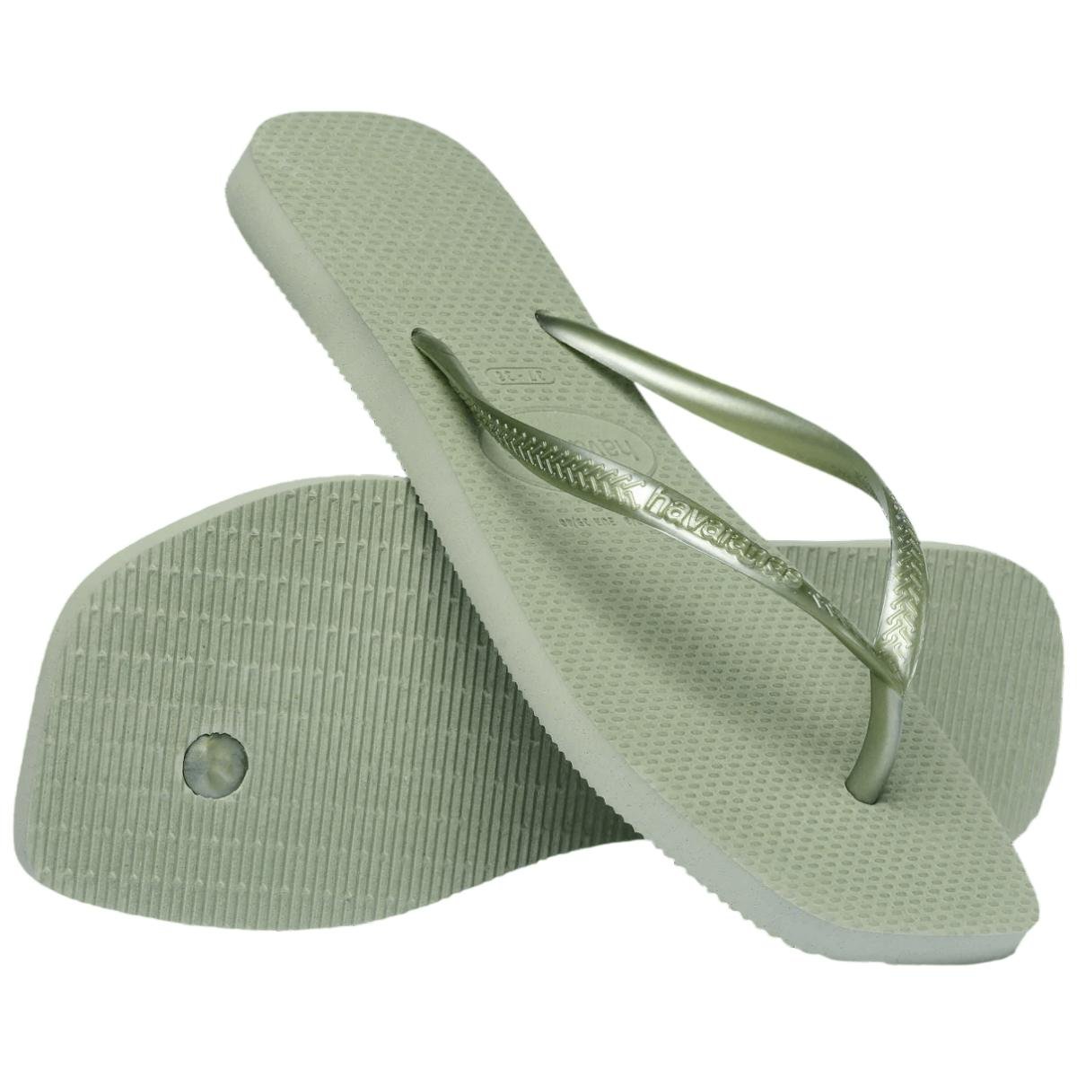 Chinelo Feminino Havaianas Slim Square 4148301 Verde Verde 4