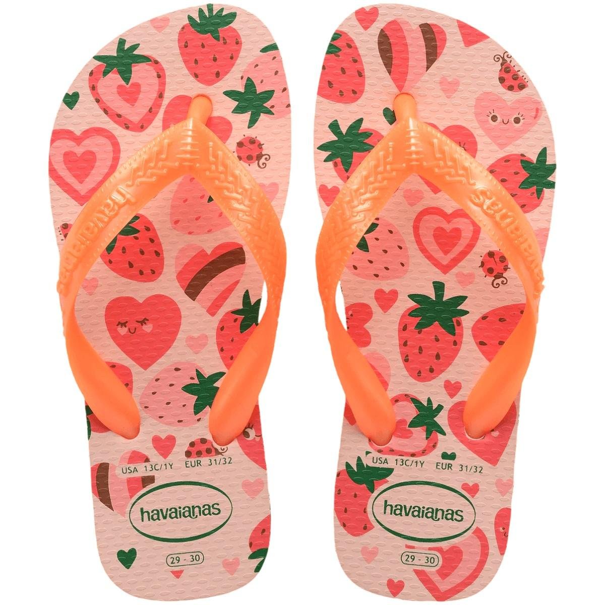 Chinelo Infantil Menina Havaianas Kids Flores 4000052 Rosa