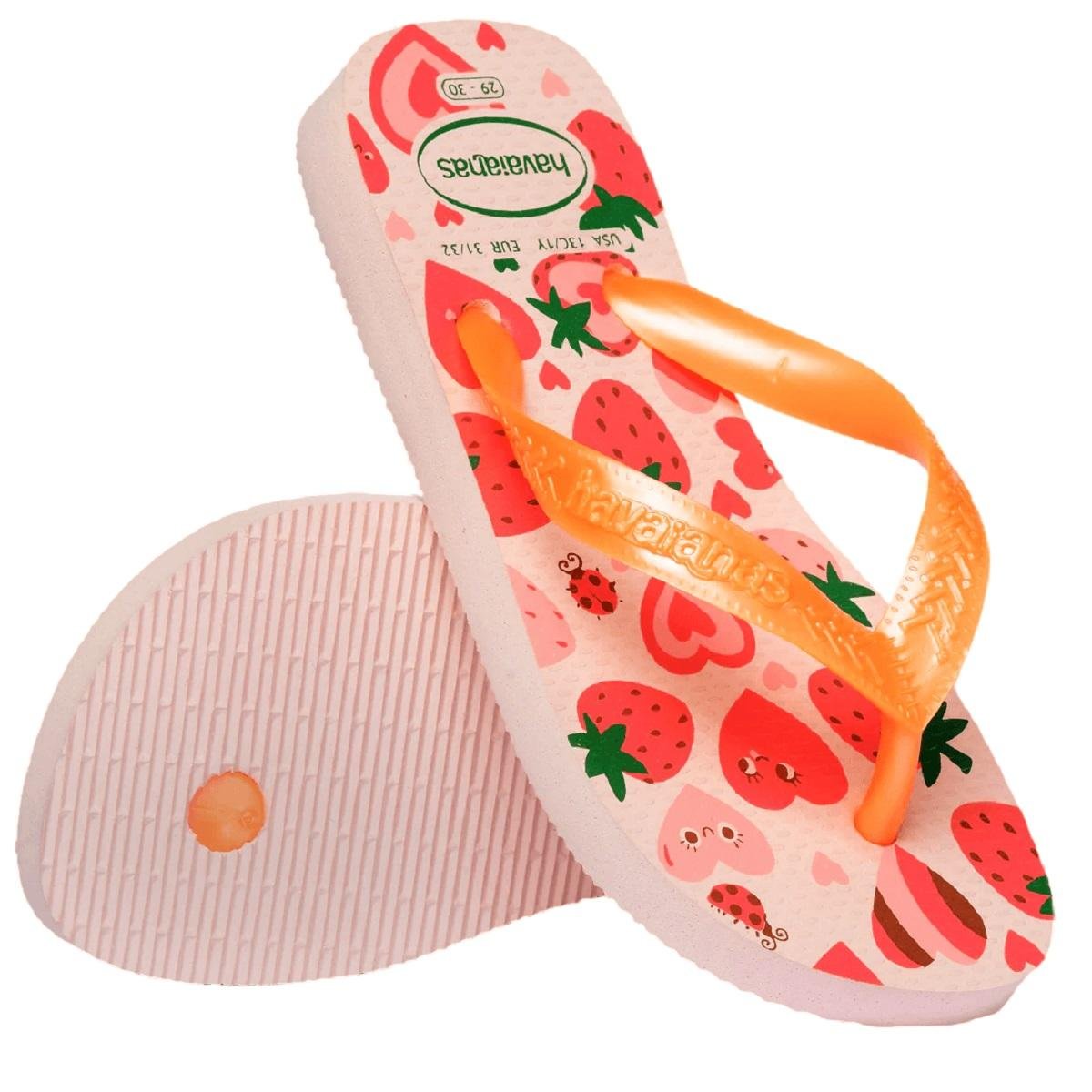 Chinelo Infantil Menina Havaianas Kids Flores 4000052 Rosa Rosa 4