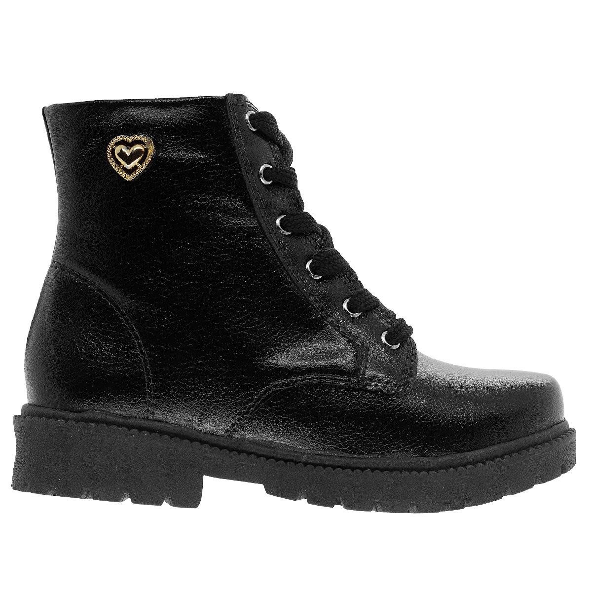 Bota Coturno Infantil Menina Fashion Fz 4115 Preta