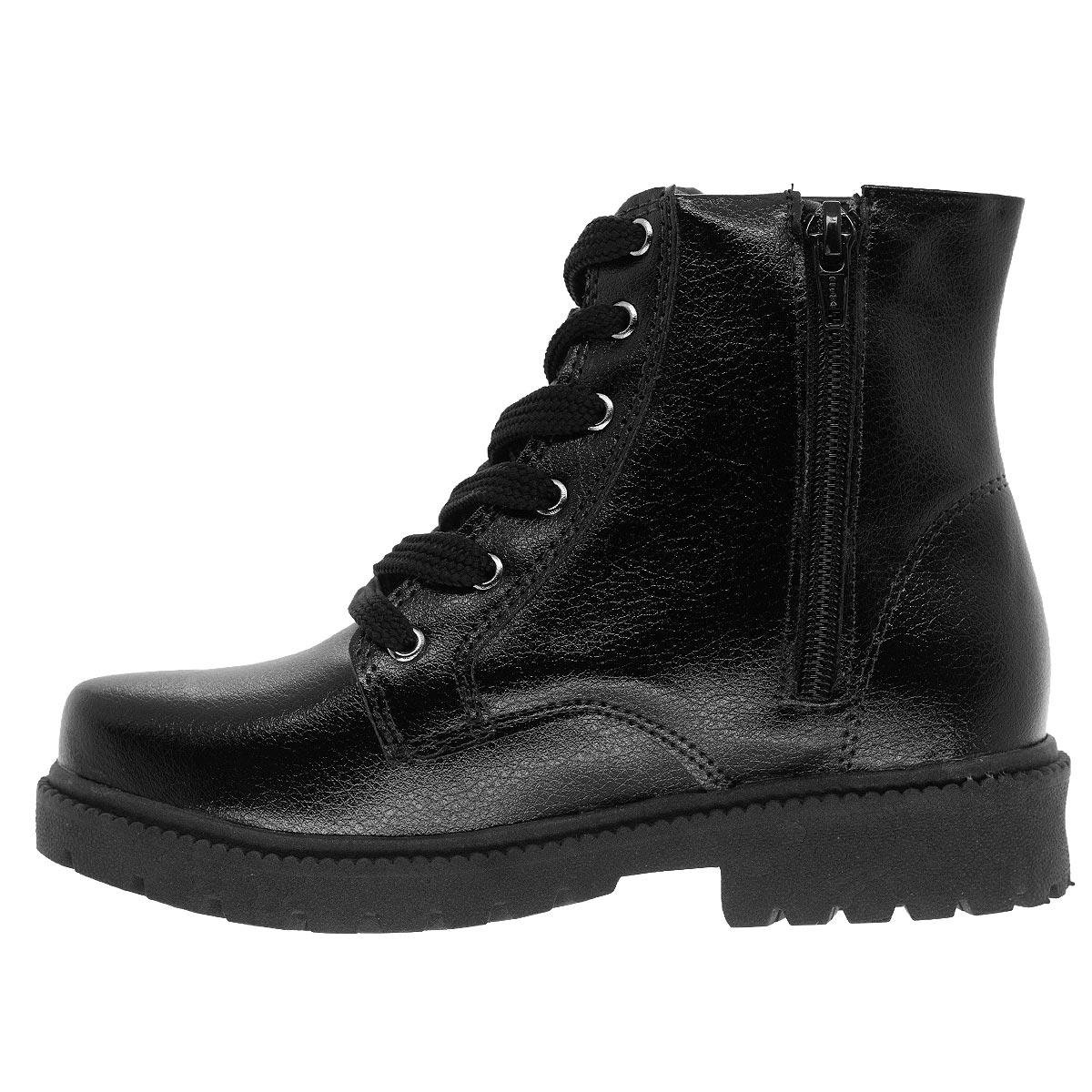 Bota Coturno Infantil Menina Fashion Fz 4115 Preta Preto 2