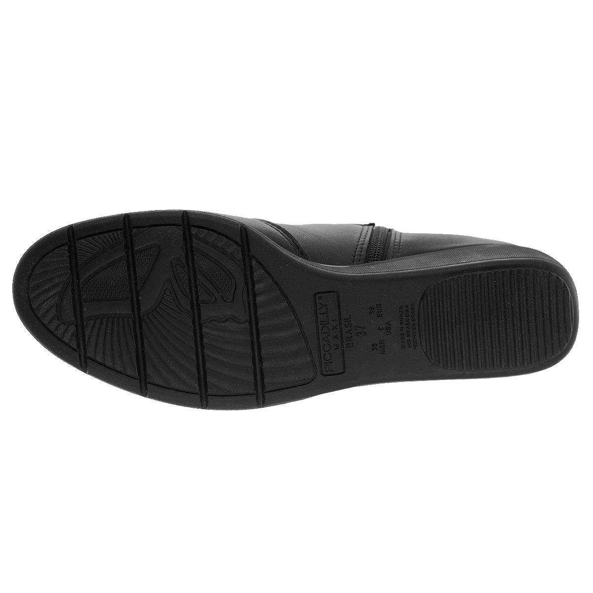 Bota Anabela Cano Curto Feminina Piccadilly Maxi 117132 Preta Preto 4