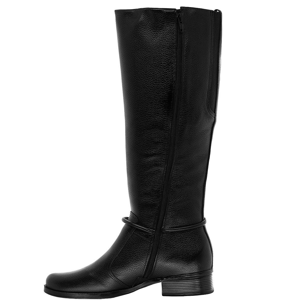 Bota Cano Longo Feminina Pegada 282064 Preto Preto 2