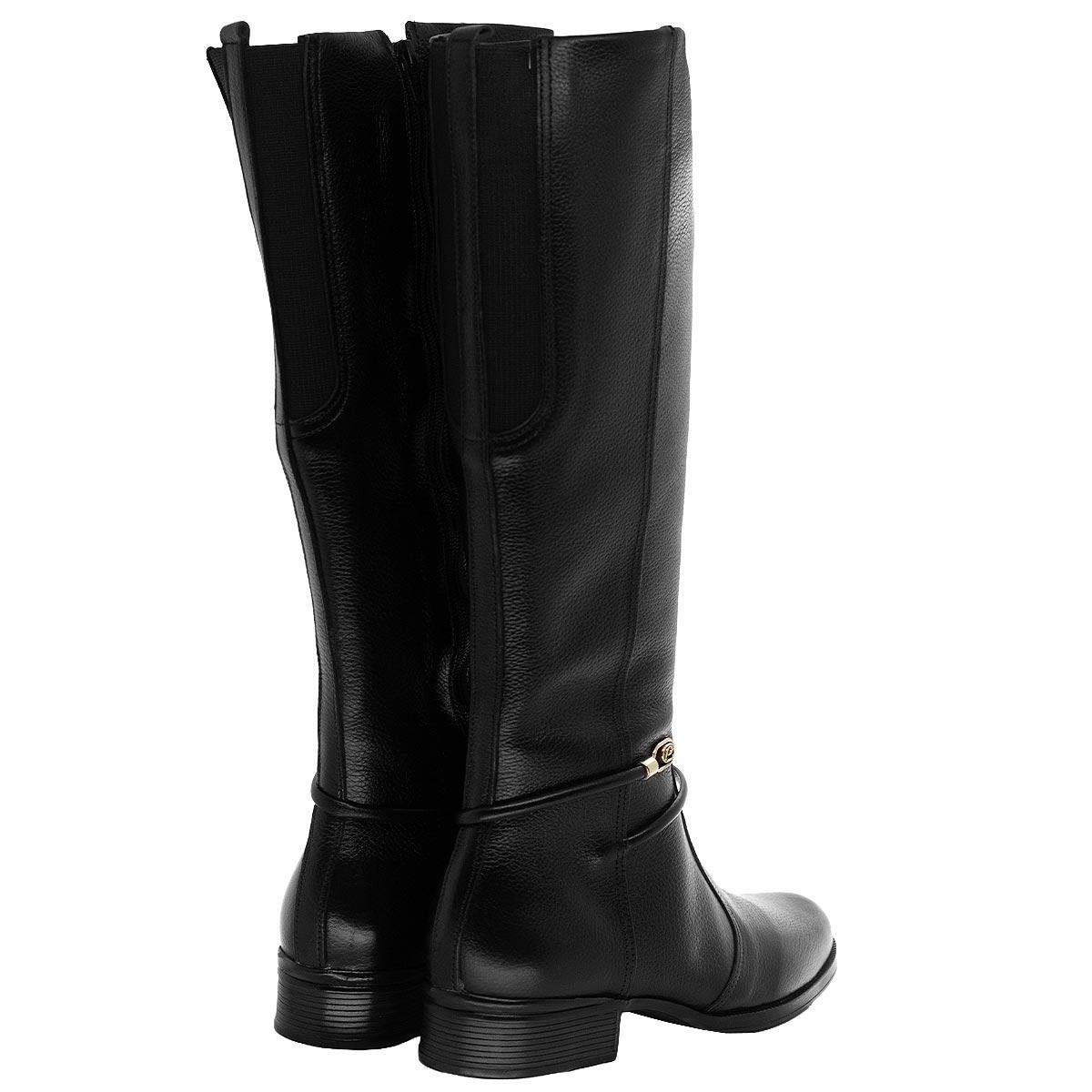 Bota Cano Longo Feminina Pegada 282064 Preto Preto 3