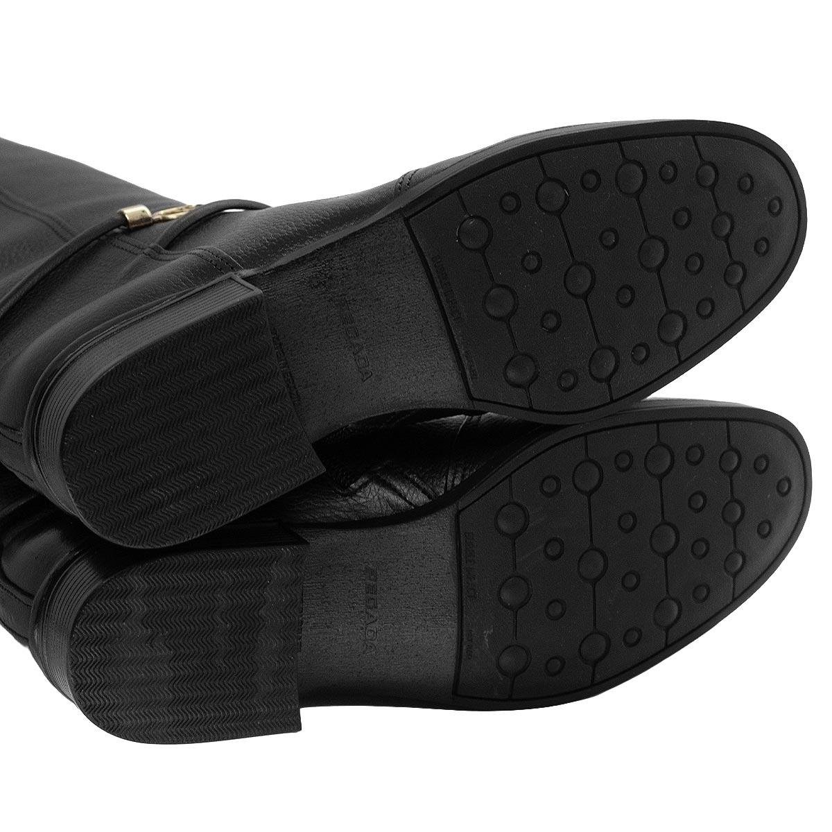 Bota Cano Longo Feminina Pegada 282064 Preto Preto 5