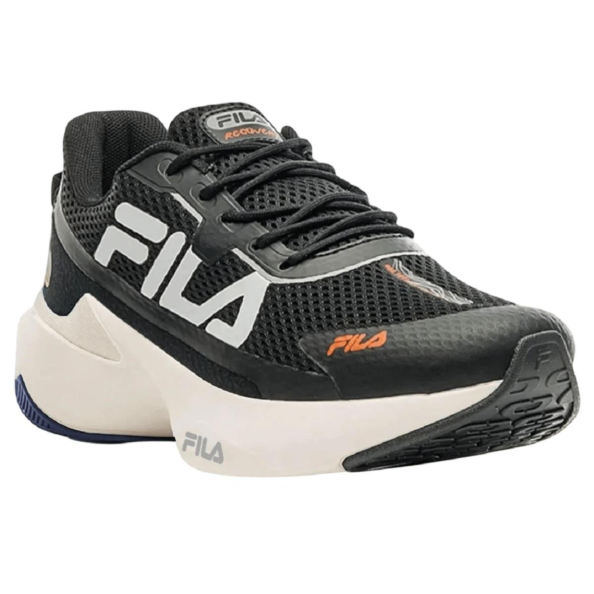 Tênis Esportivo Corrida Masculino Fila Recovery 11J728X Preto Preto 3