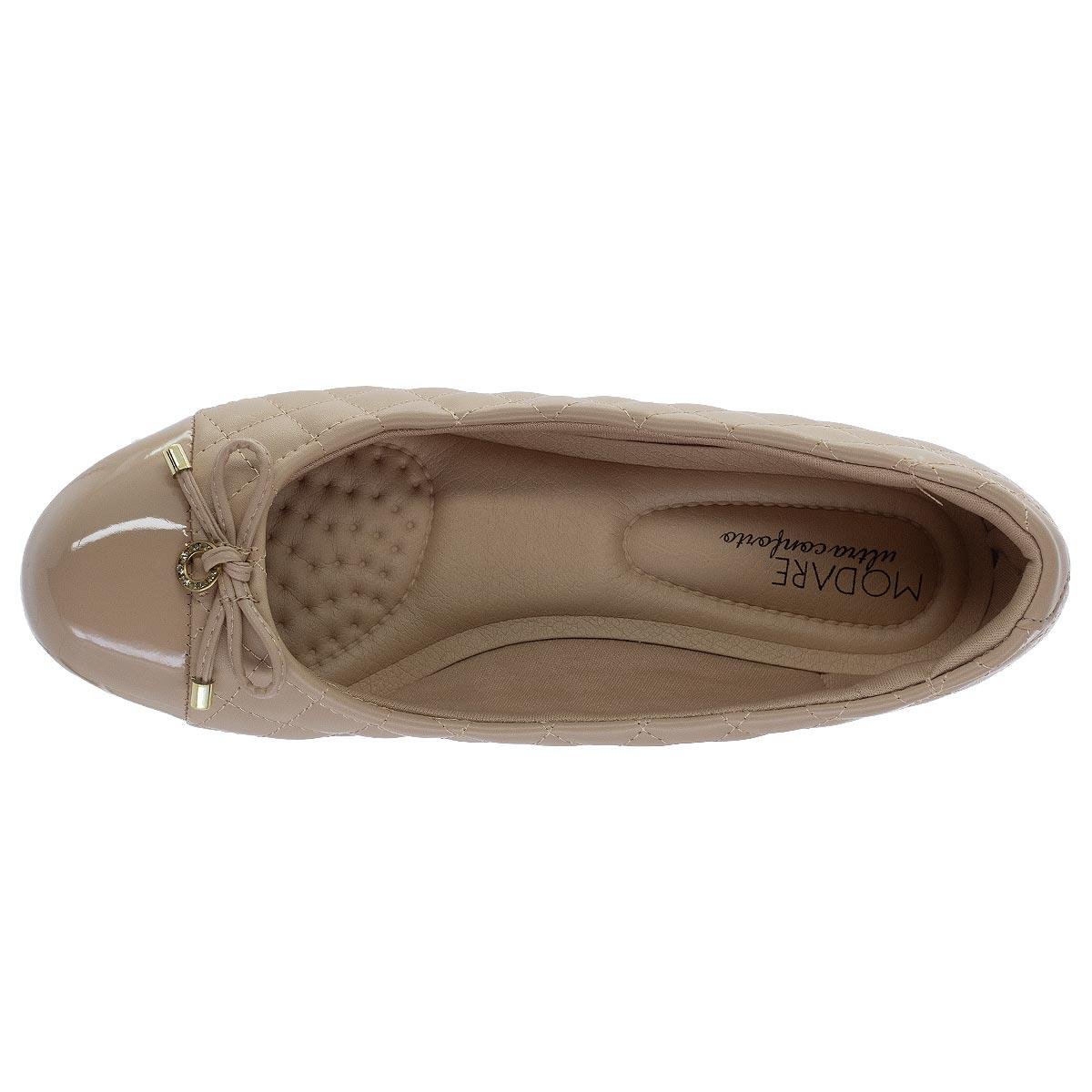 Sapato Salto Médio Feminino Modare Ultraconforto 7014.284 Bege Bege 3