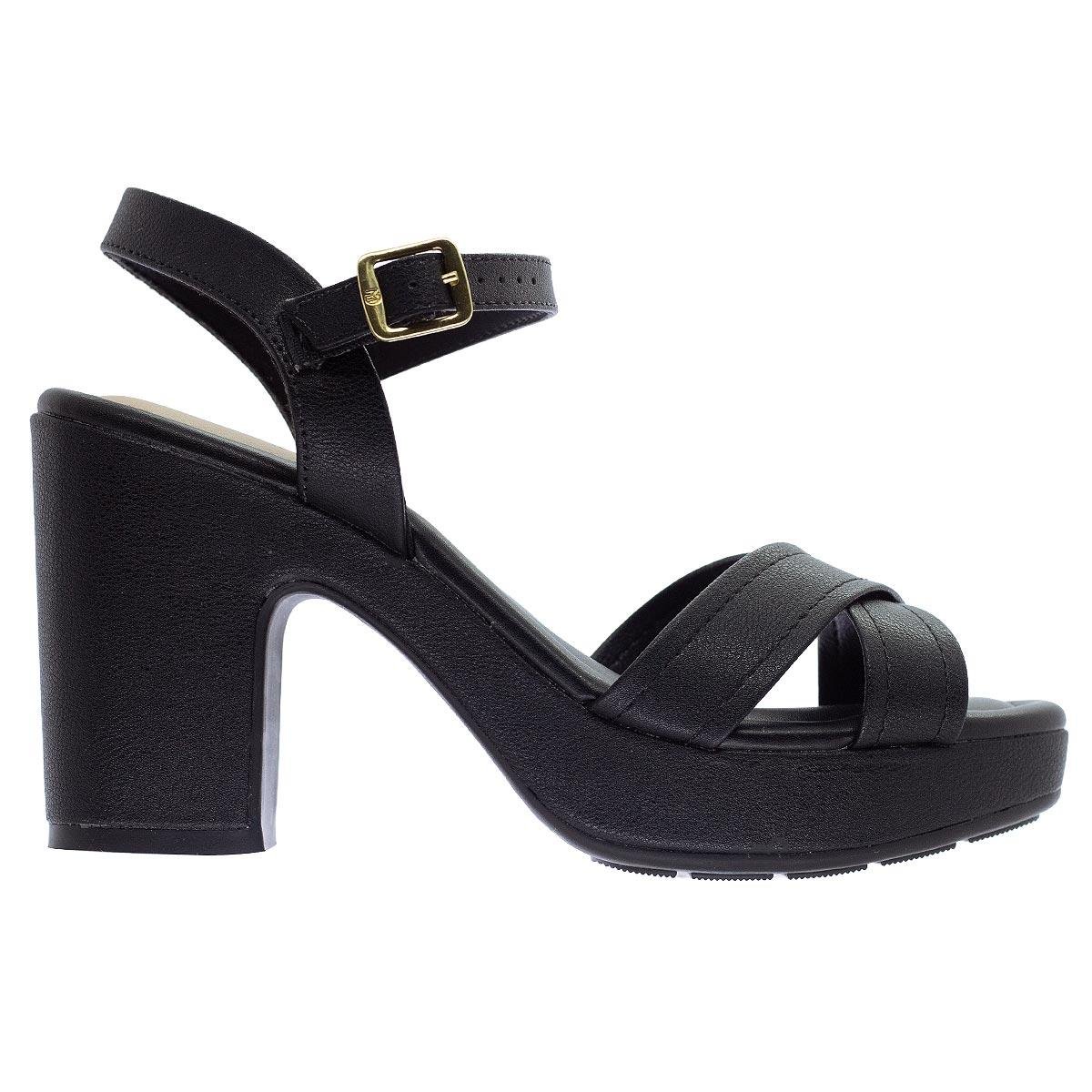 Sandália Salto Alto Plataforma Feminina Modare Ultraconforto 7203.110 Preto